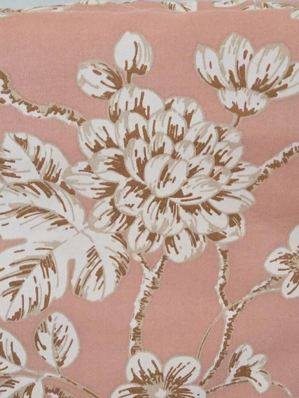 Threshold Dusty Pink White Tan Floral Botanical Cotton Full Duvet Cover